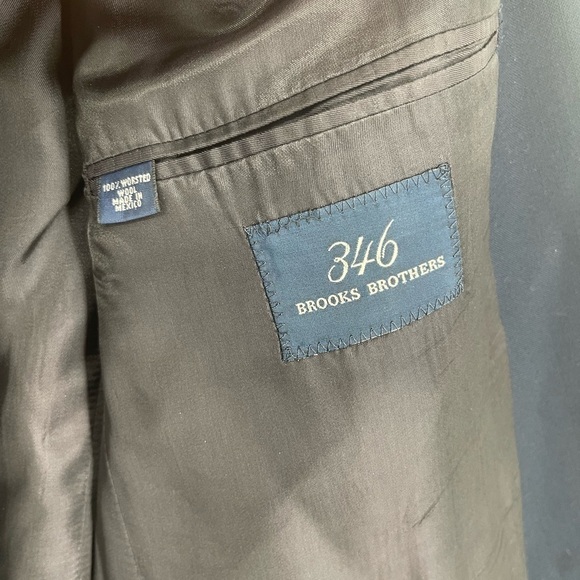 Brooks Brothers 346 Blazer Men Size 43L Navy Blue Worsted Wool Gold Buttons - Picture 7 of 11